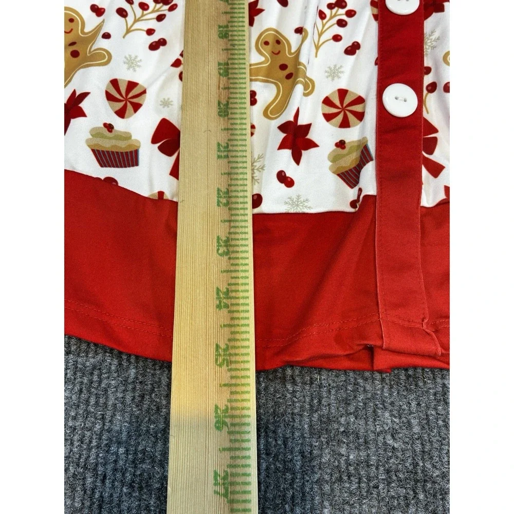 Millie Loves Lily Girls Size 6 Christmas Red White Gingerbread Long Sleeve Dress